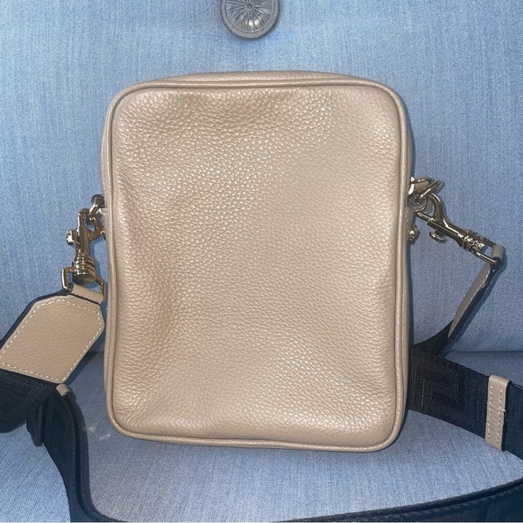 Neutral🤎Versace crossbody Tan Leather La Medusa satchel bag cream shoulder bag - Picture 15 of 16